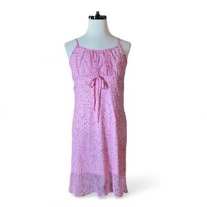 Younique Clothing Pastel Pink Floral Spaghetti Strap Dress Coquette